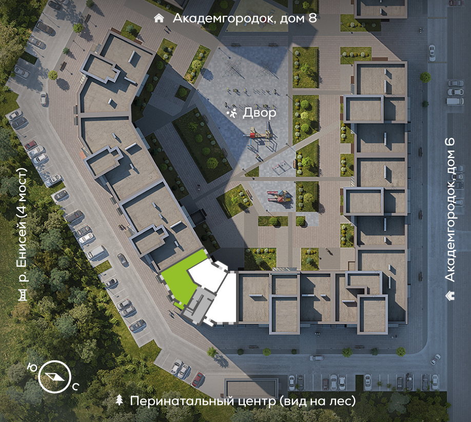 Генплан Академгородок, Дом №7, квартира №216