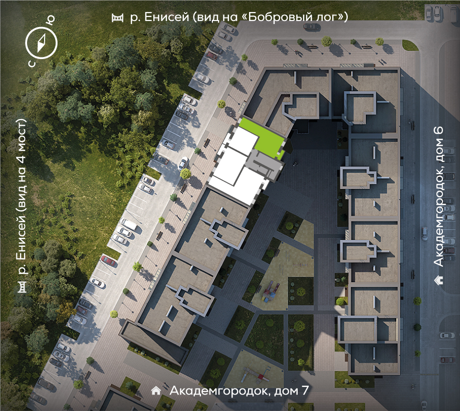 Генплан Академгородок, Дом №8, квартира №68