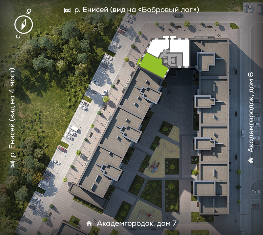 Генплан Академгородок, Дом №8, квартира №97