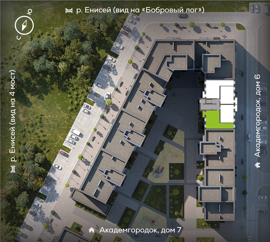 Генплан Академгородок, Дом №8, квартира №180