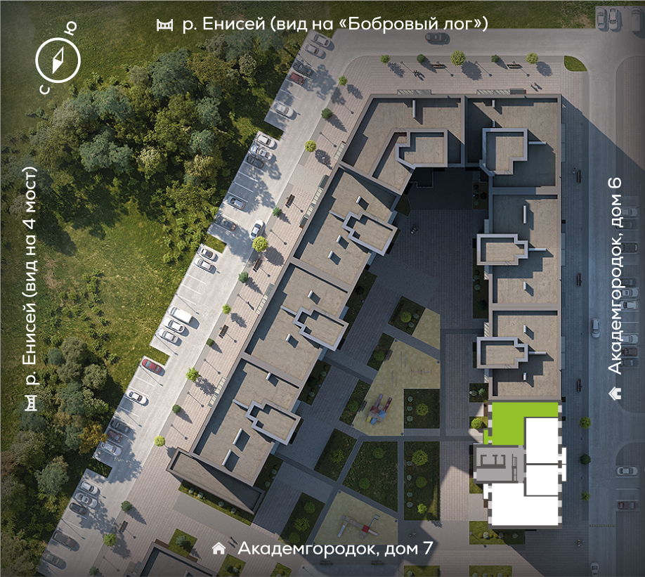 Генплан Академгородок, Дом №8, квартира №257